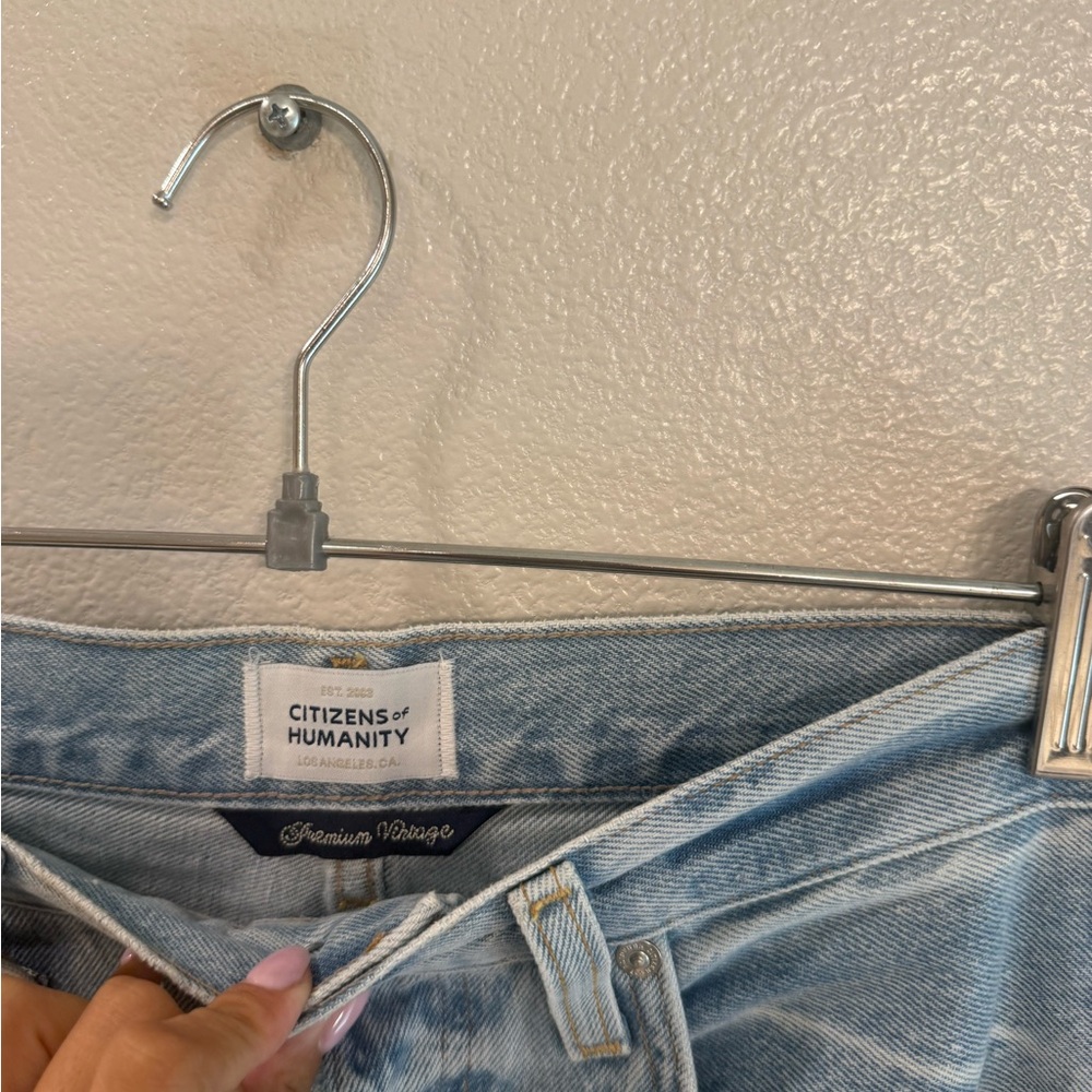 Aritzia Citizens of Humanity Sky Blue Wide Leg Flare Jeans - Picture 7 of 11